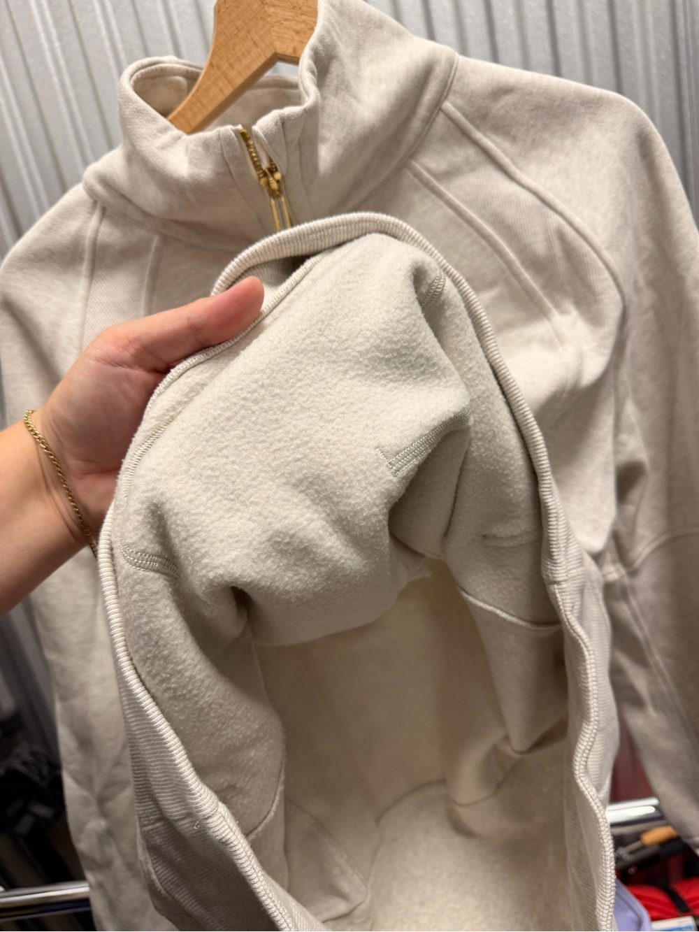 Lululemon Scuba Oversized Half-Zip Funnel Neck *Long - Heathered Light Grey/Gold - Picture 5 of 6
